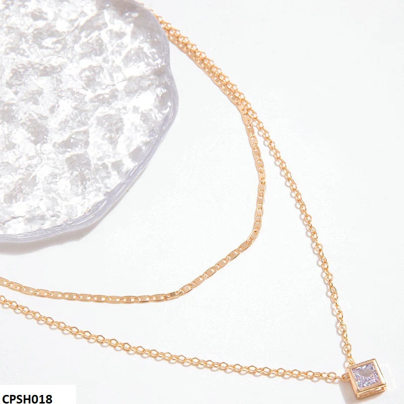 CPSH018 YYE Square Box Pendent With Double Chain -CPSH